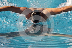 Swimmer in swimming pool