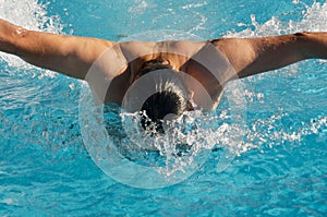 Swimmer in swimming pool