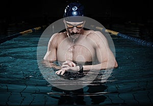 Swimmer in swimming pool