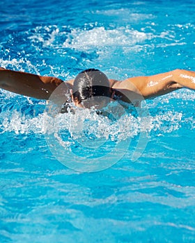 Swimmer in a swimming pool