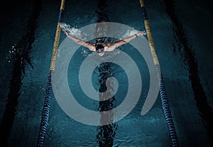 Swimmer in swimming pool