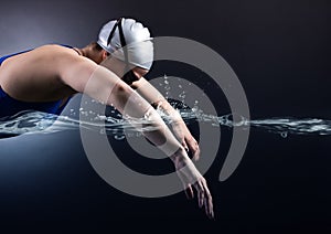 Swimmer swims.