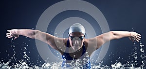 Swimmer swims. photo