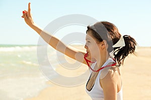 Swimmer training attracting attention