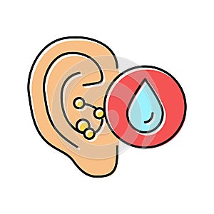 swimmers ear color icon vector illustration