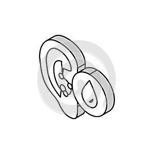 swimmers ear isometric icon vector illustration