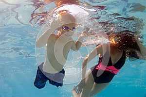 Swimmig pool underwater scene