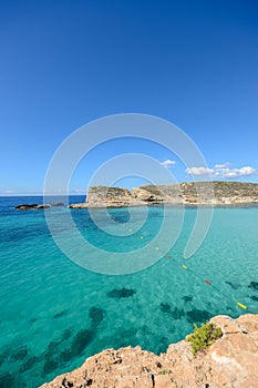 Swimming area, blue lagoon on Gozo / Malta