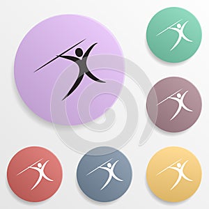 Swimming badge color set icon. Simple glyph, flat vector of sport icons for ui and ux, website or mobile application