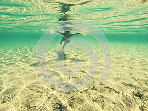 Swimming boy