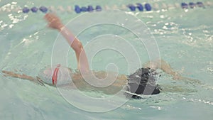 swimming class lesson for kids children, learning to swim exercises in pool