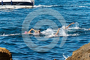 Swimming competition - Mediterranean sea - Tellaro La Spezia Liguria Italy