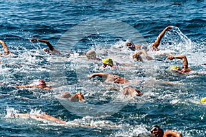 Swimming competition - Mediterranean sea - Tellaro La Spezia Liguria Italy