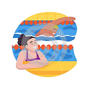 Swimming and diving isolated cartoon vector illustration.