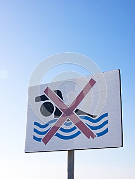 Swimming forbidden sign