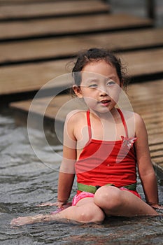 Swimming girl