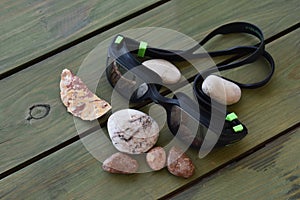 Swimming goggles with beautiful stones