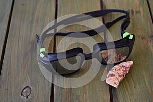 Swimming goggles with beautiful stones