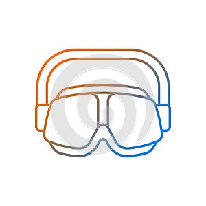 Swimming goggles gradient linear vector icon