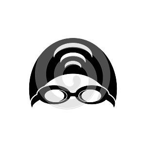 Swimming goggles icon symbol,illustration design template