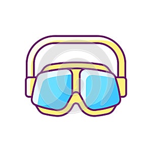 Swimming goggles RGB color icon