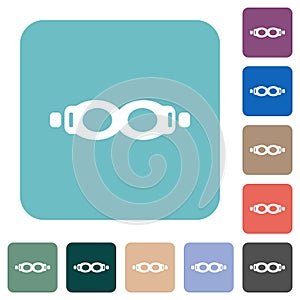 Swimming goggles rounded square flat icons