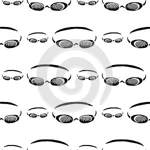 Swimming goggles vector seamless pattern