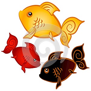 Swimming Goldfish Clip Art