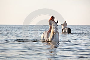 Swimming with horse