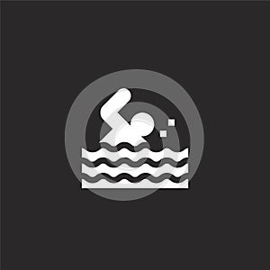 swimming icon. Filled swimming icon for website design and mobile, app development. swimming icon from filled water park