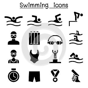 Swimming icon set vector illustration graphic design