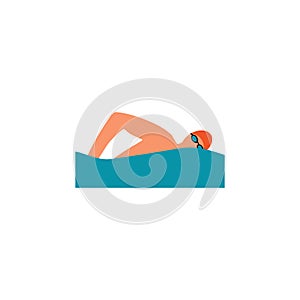 Swimming icon,  swimming pool on white background, water swim sport. Vector illustration. eps10