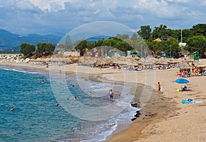 Swimming at Kyparissia Beach, Western Peloponnese, Greece