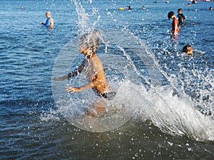 Swimming in lake Kinneret photo