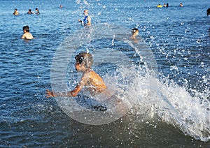 Swimming in lake Kinneret