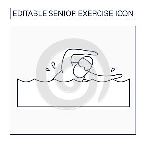 Swimming line icon