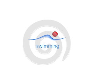 swimming logo creative idea on the white background, simple swimming pool logotype,