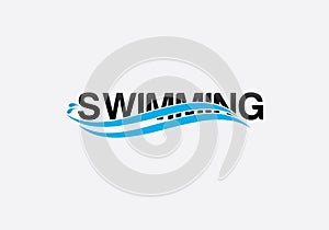 Swimming Logo Design Vector Template. Swimming Pool Water Wave Icon