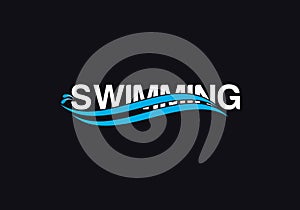 Swimming Logo Design Vector Template. Swimming Pool Water Wave Icon