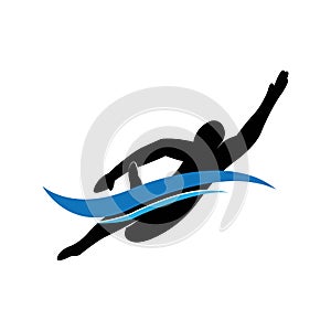 Swimming logo designs vector, Creative Swimmer logo Vector