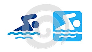 Swimming logo sports game
