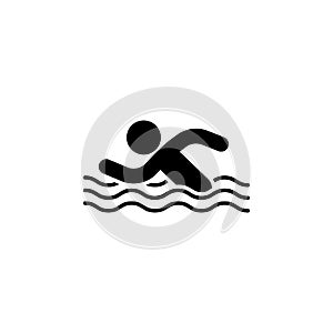 swimming man in the water icon. Simple glyph vector of universal set icons for UI and UX, website or mobile application