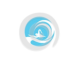 Swimming people logo vector illustration