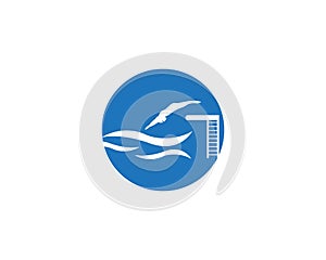 Swimming people logo vector illustration