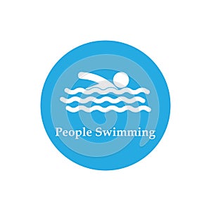 swimming person icon vector