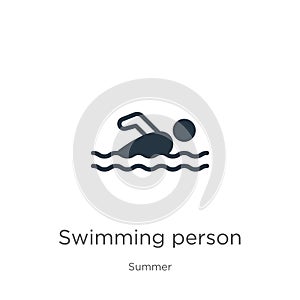 Swimming person icon vector. Trendy flat swimming person icon from summer collection isolated on white background. Vector