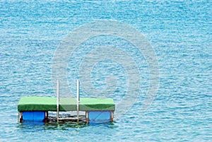 Swimming platform on the lake