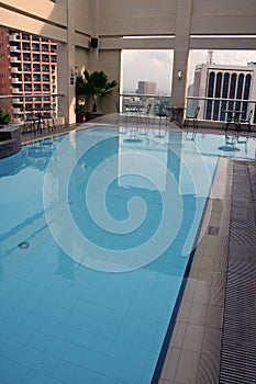 Swimming pool above manila philippines