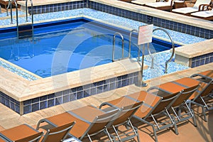 Swimming pool area at cruise ship