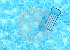 Swimming pool background with inflatable floating bed